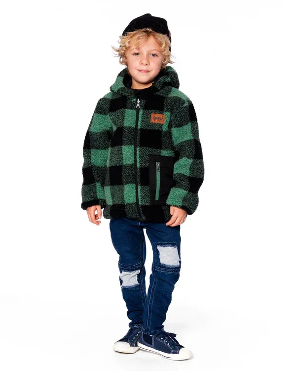 Green Check Mid-Season Jacket