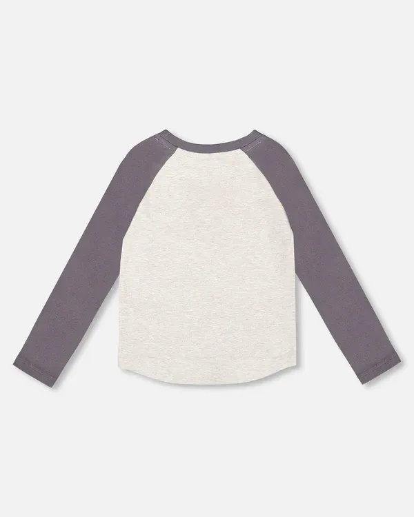 Heather Gray Raglan Pup Tee