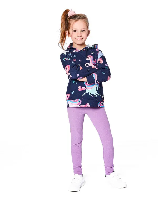 Navy Unicorn Print Hoodie