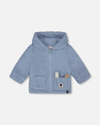 Blue Pup Plush Hooded Jacket