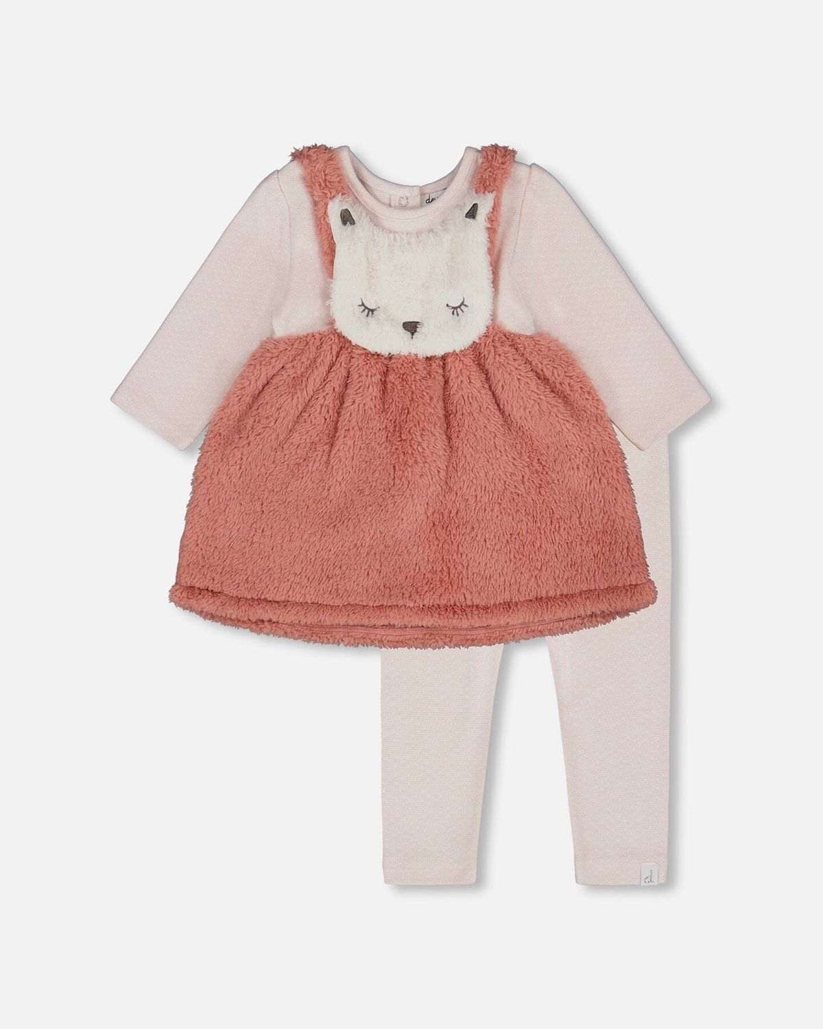 Pink Fox Dress &amp; Leggings Set