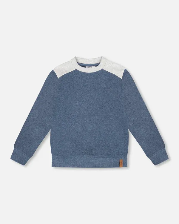 Blue Long-Sleeve Top w/ Elbow Patch