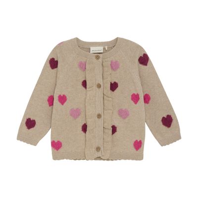 Beige Heart Cardigan