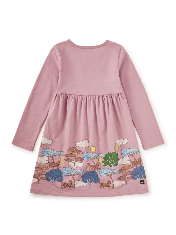 Hydrangea Tiger Story Skirted Dress