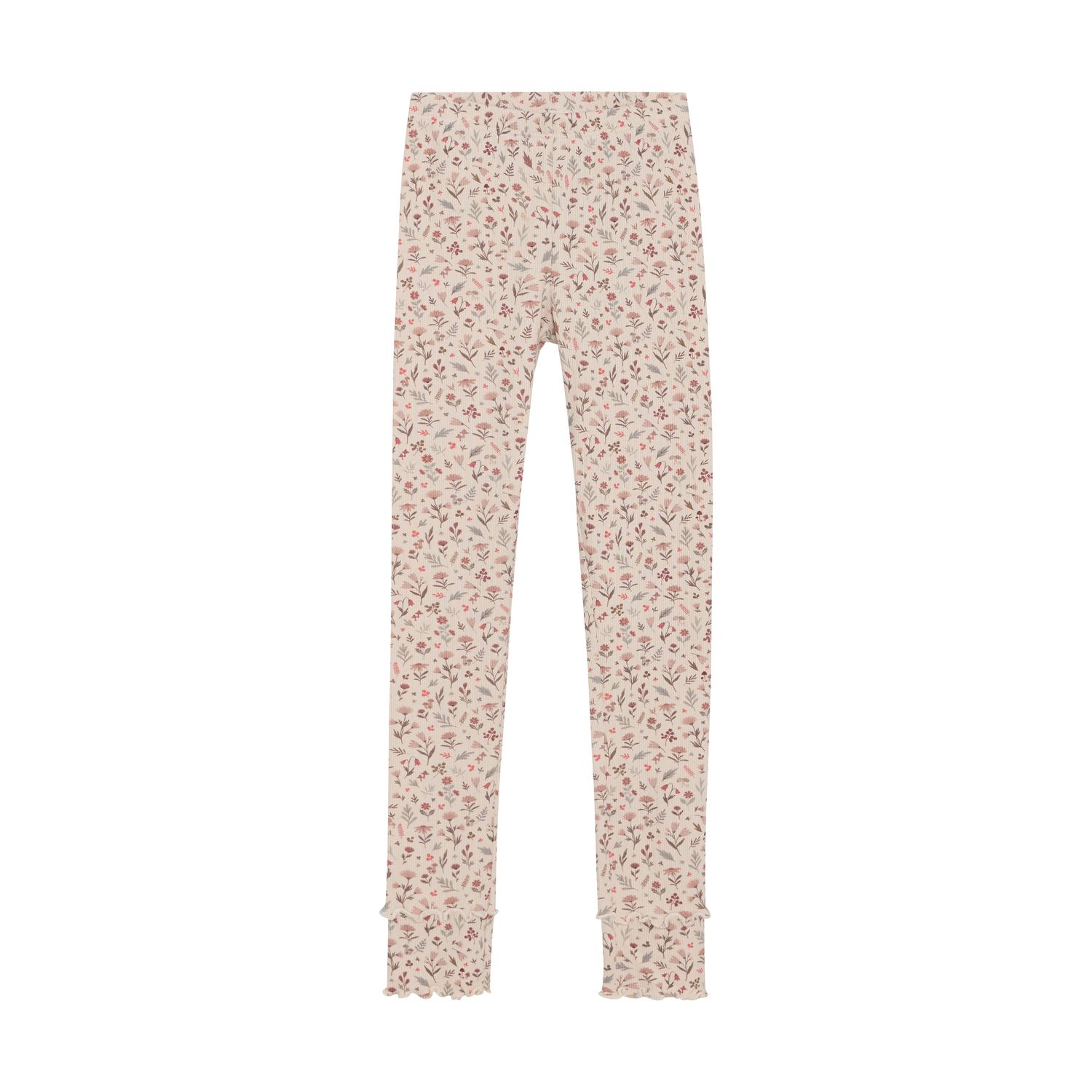 Sandshell Floral Ribbed Leggings