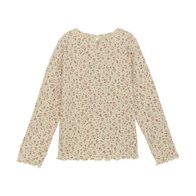 Sandshell Floral Ribbed Long-sleeve