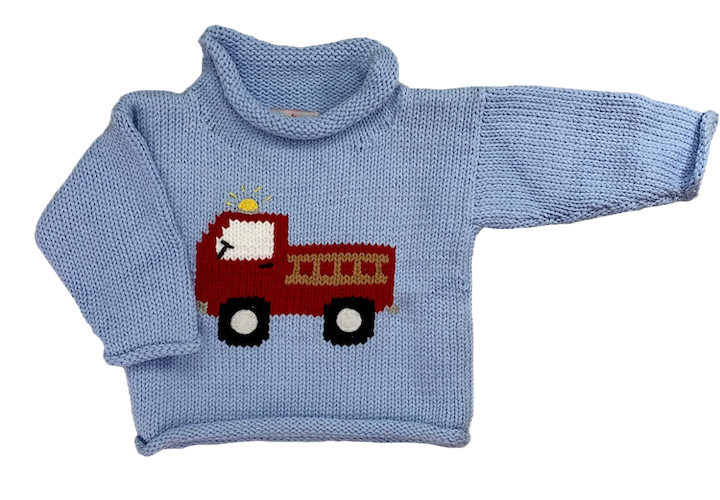 Chambray Fire Truck Sweater