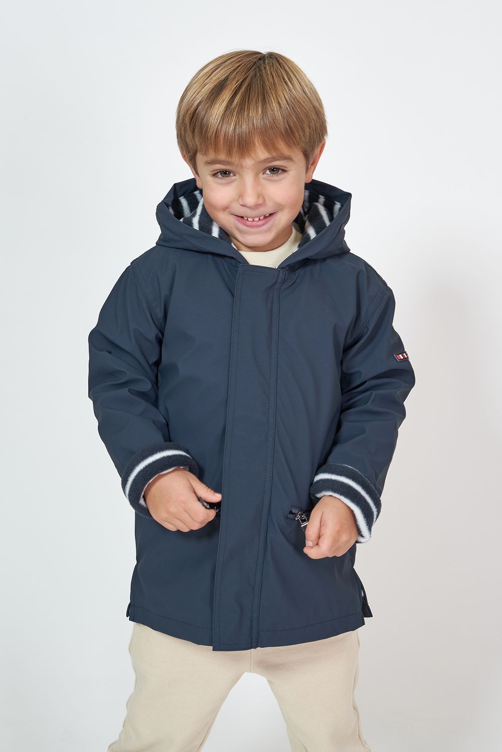 Navy Striped Lining Raincoat