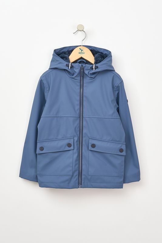 Vintage Indigo Fleece Lined Raincoat