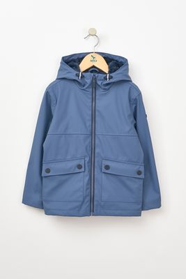Vintage Indigo Fleece Lined Raincoat