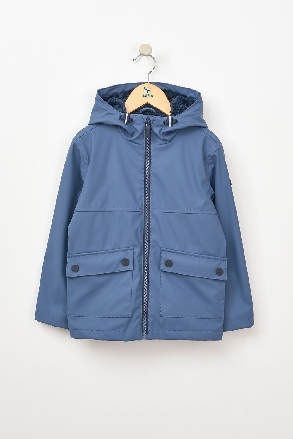 Vintage Indigo Fleece Lined Raincoat