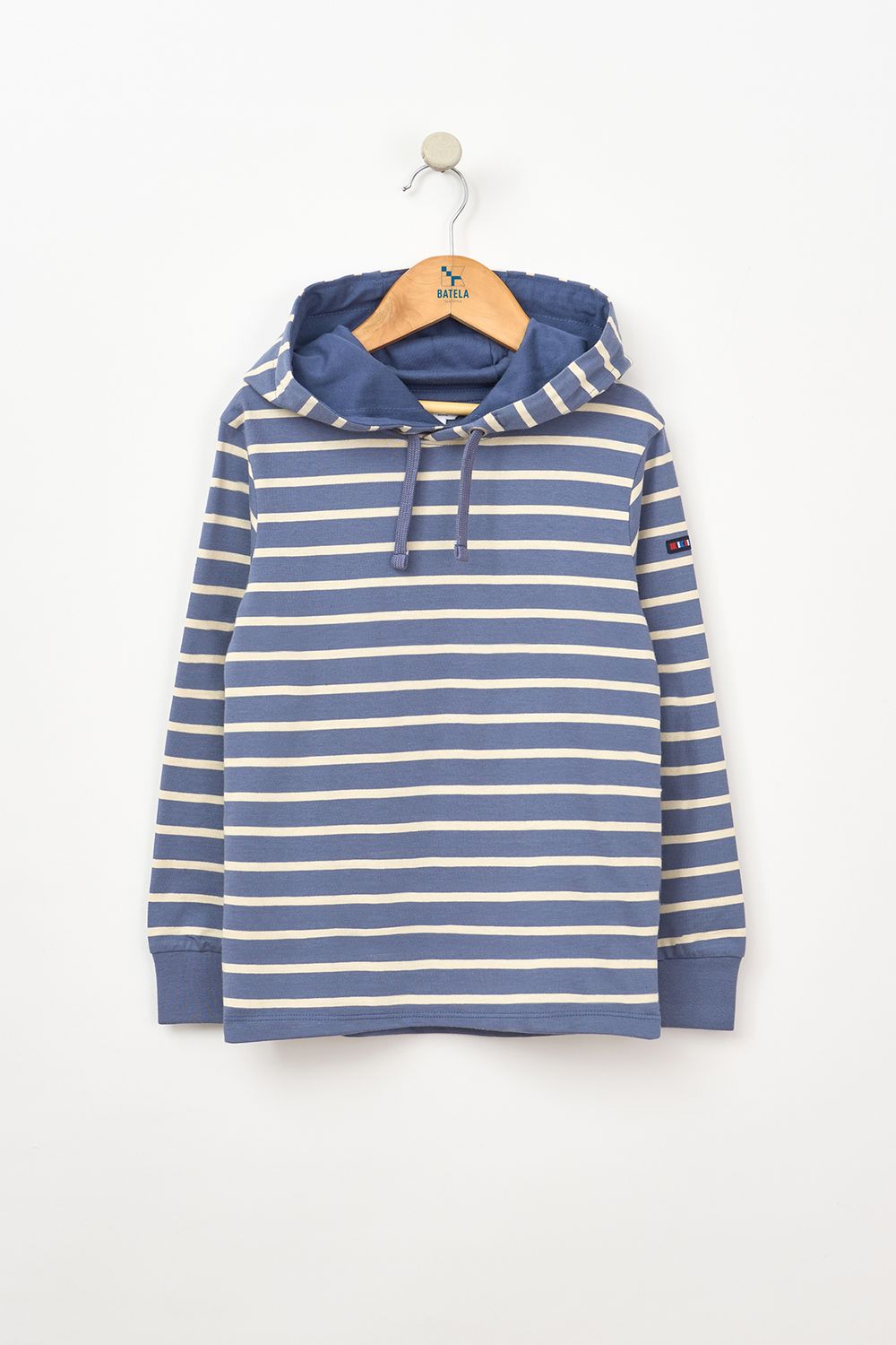 Vintage Indigo/Oyster Grey Striped Sweatshirt
