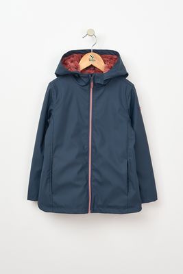 Navy Fleece Lined Raincoat