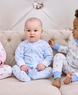 Artic Awe Print Blue Zip Footie