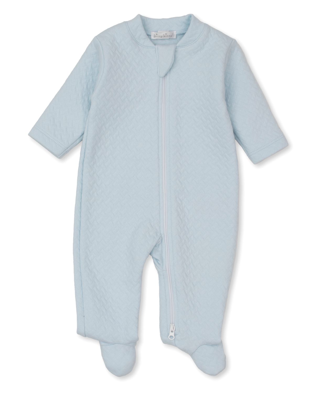 Light Blue Jacquard Zip Footie