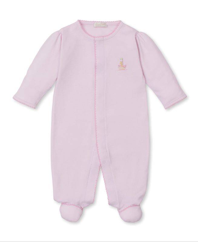 Noah's Ark Pink Emb Footie