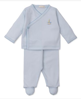 Noah&#39;s Ark Lt Blue Footed Pant Set
