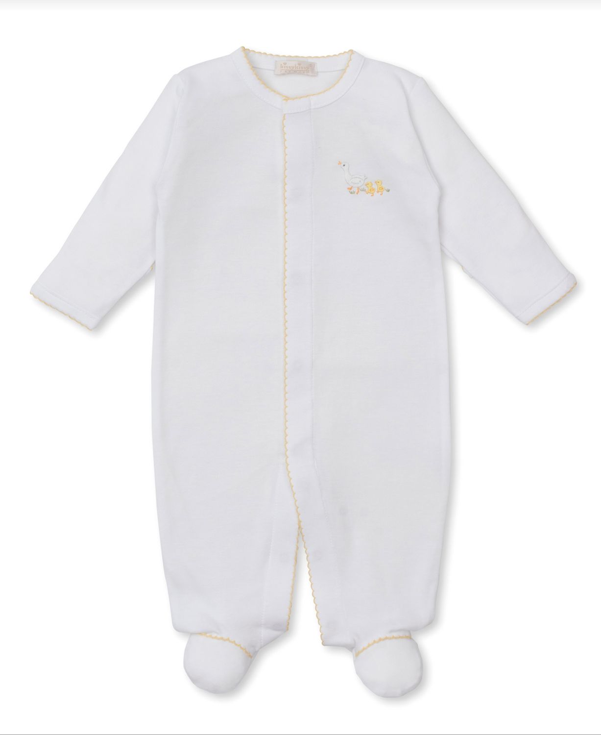 Baby Duckl Emb Wht/Yell Footie