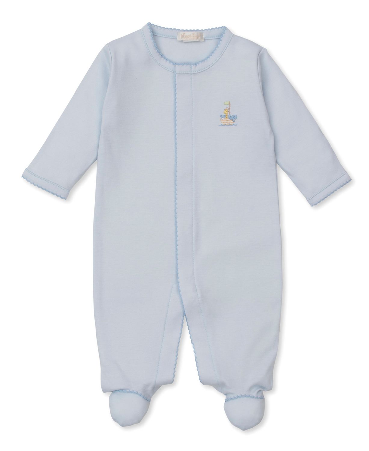 Noah&#39;s Ark Blue Emb Footie