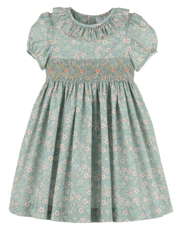 Aqua Winter Blooms Dress
