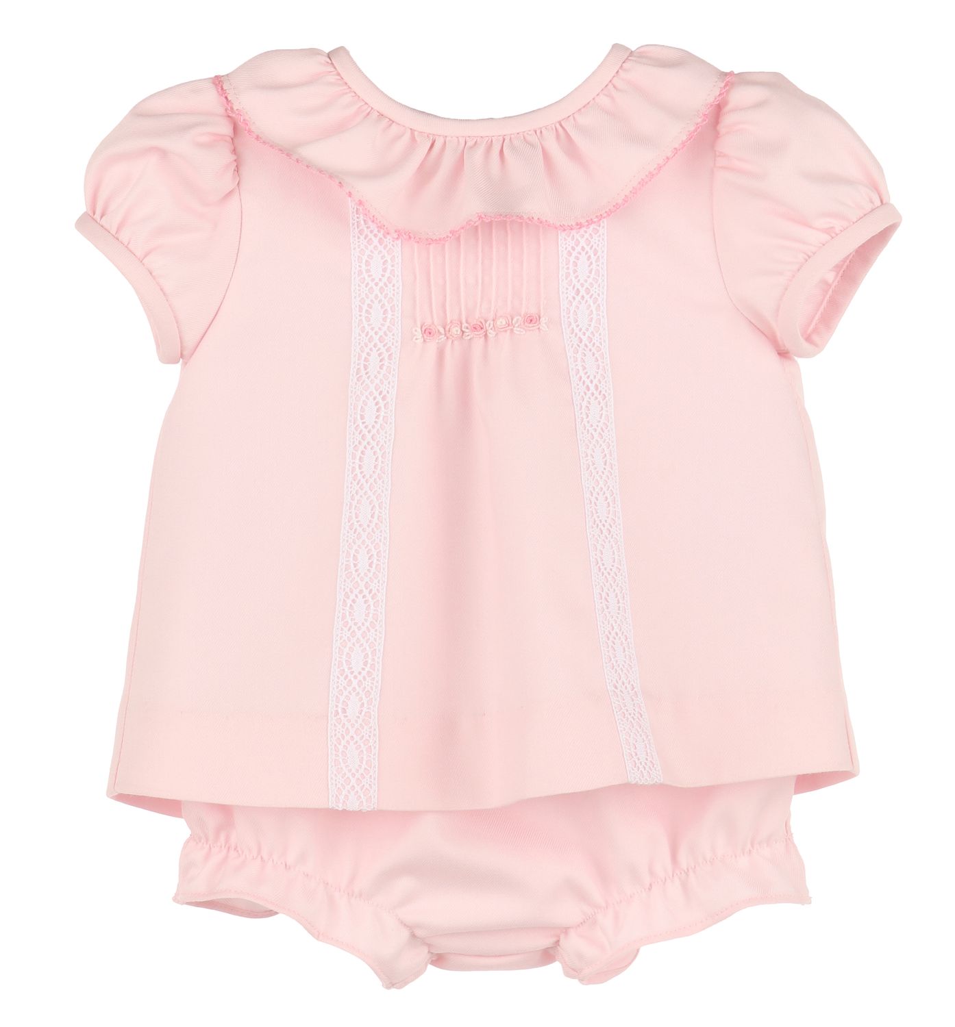 Pink Pintucks Lace Bishop