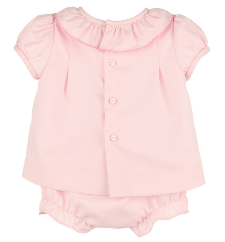 Pink Pintucks Lace Bishop