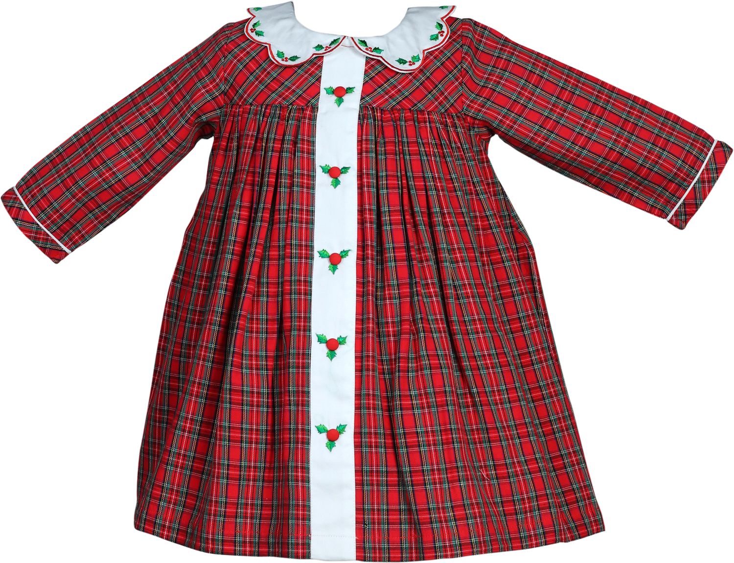 Holiday Plaid Holly Dress
