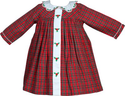 Holiday Plaid Holly Dress