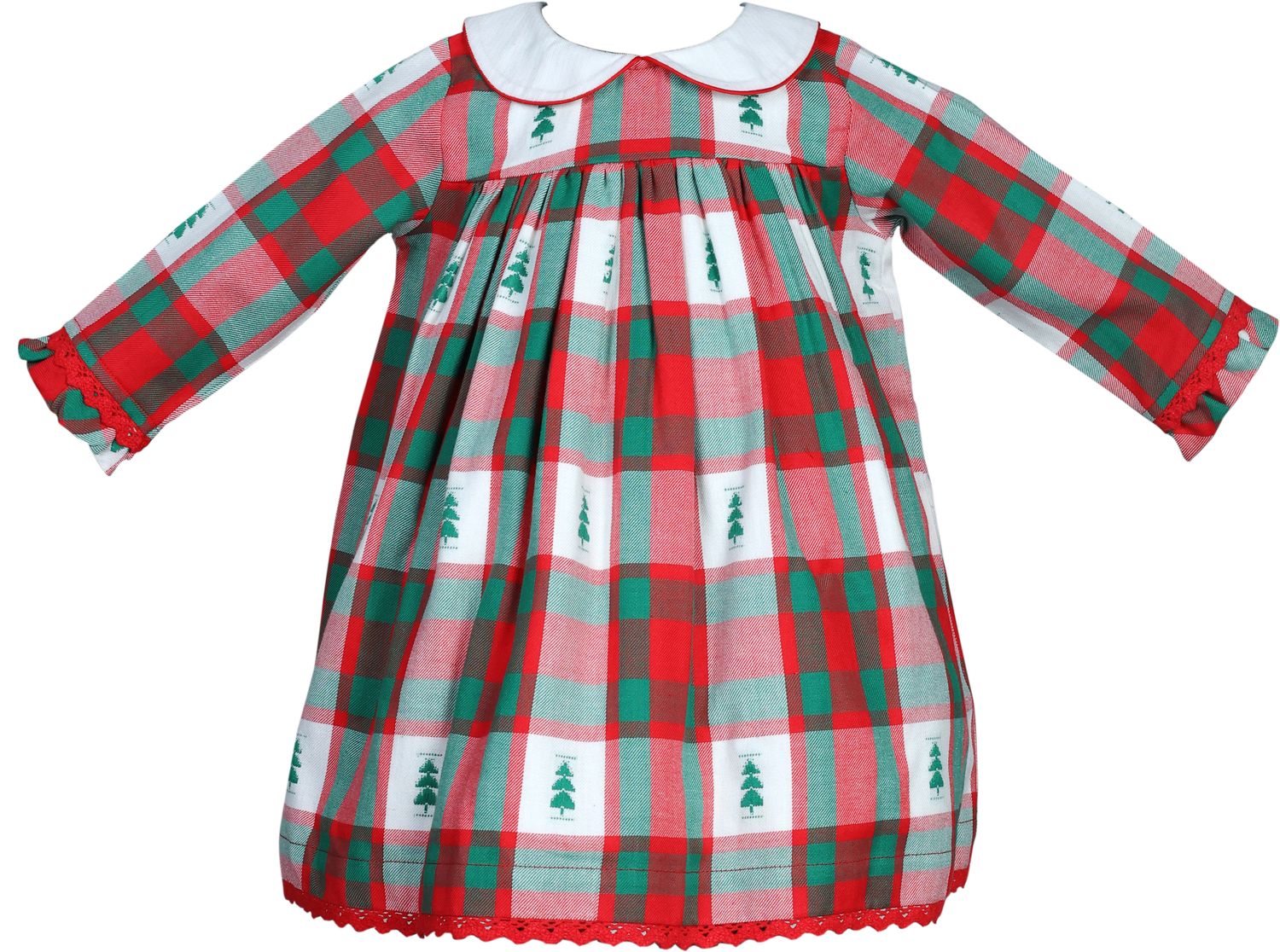 Pine Tree Plaid Empire Dress
