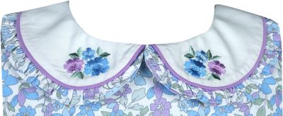 Purple Floral Pocket Embroidered Dress