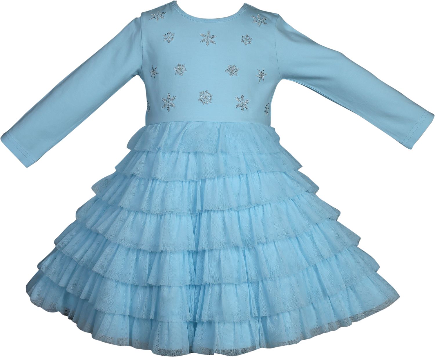 Ice Blue Embroidered Tulle Dress