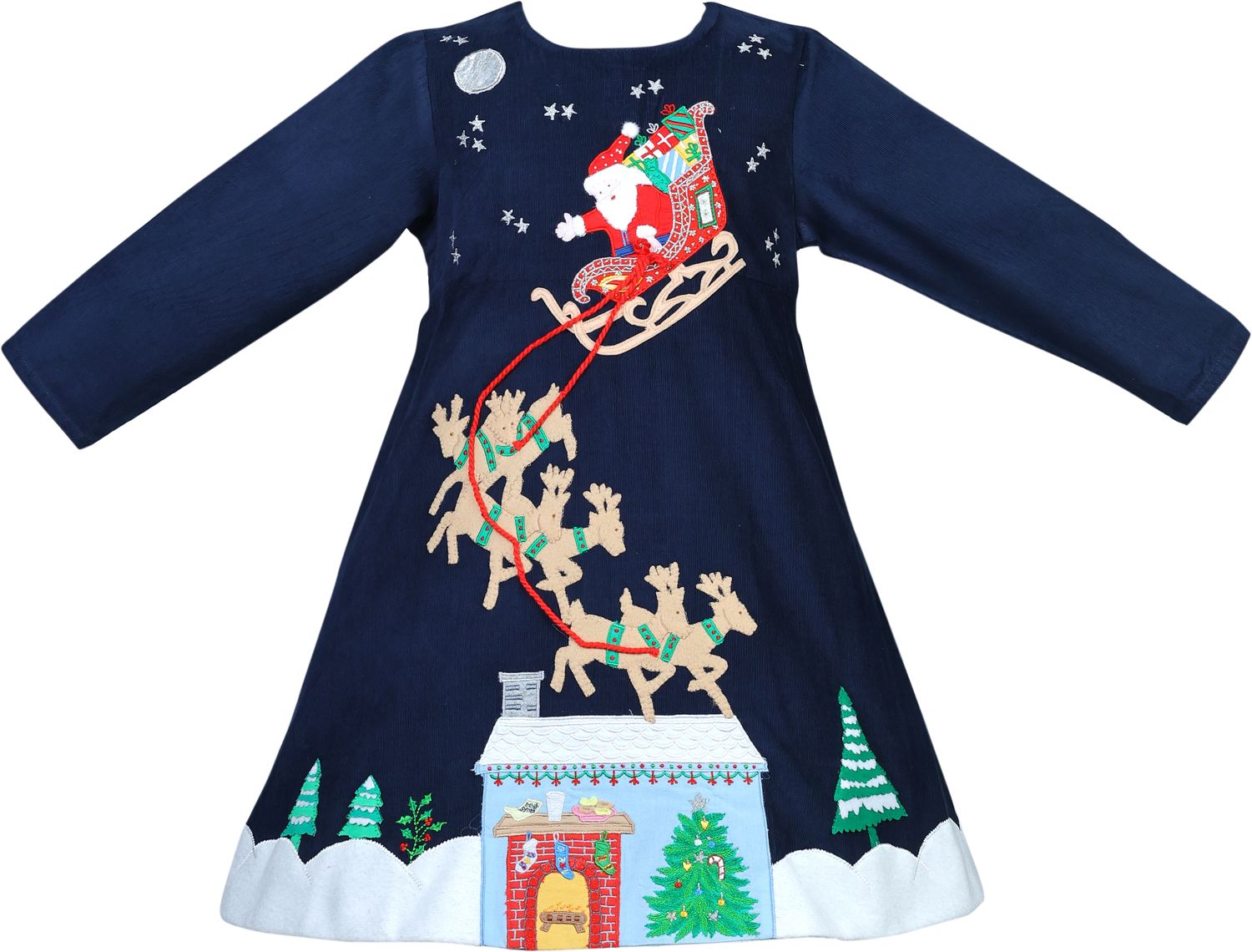 Navy Santa Sleigh Dress