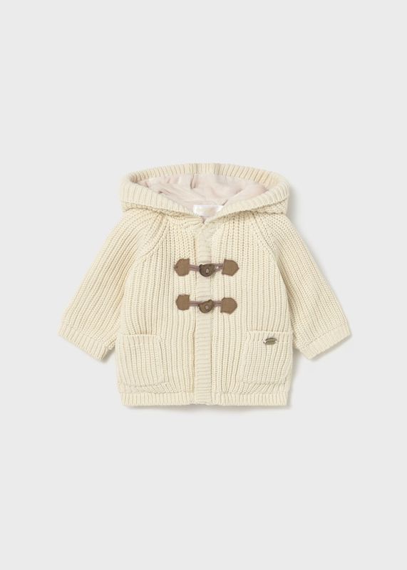 Pottery White Hooded Knit Cardigan