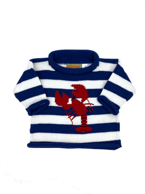 Blue/Wht Stripe Lobster Sweater