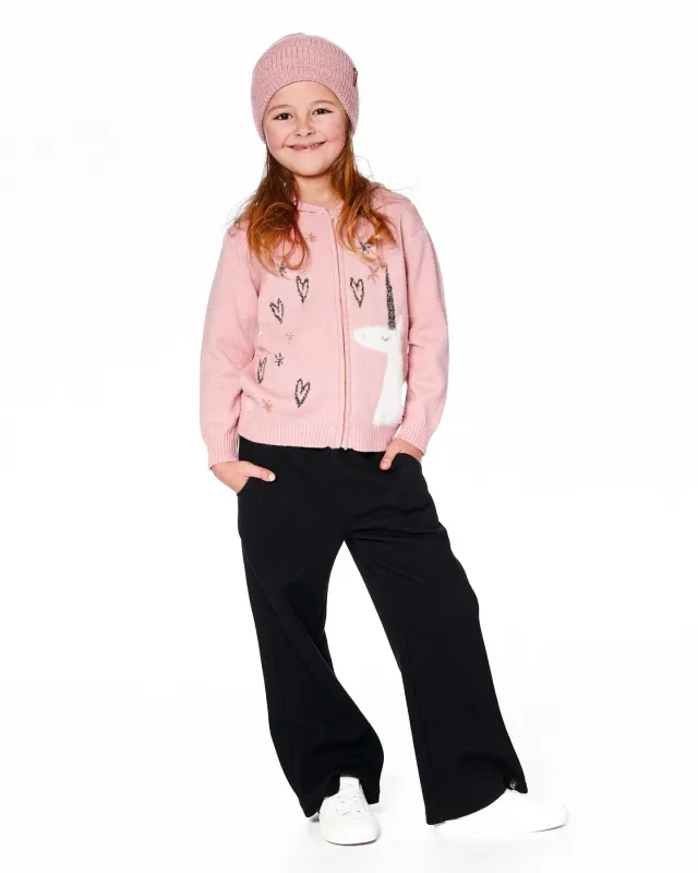 Unicorn Zip Hooded Knit Cardigan