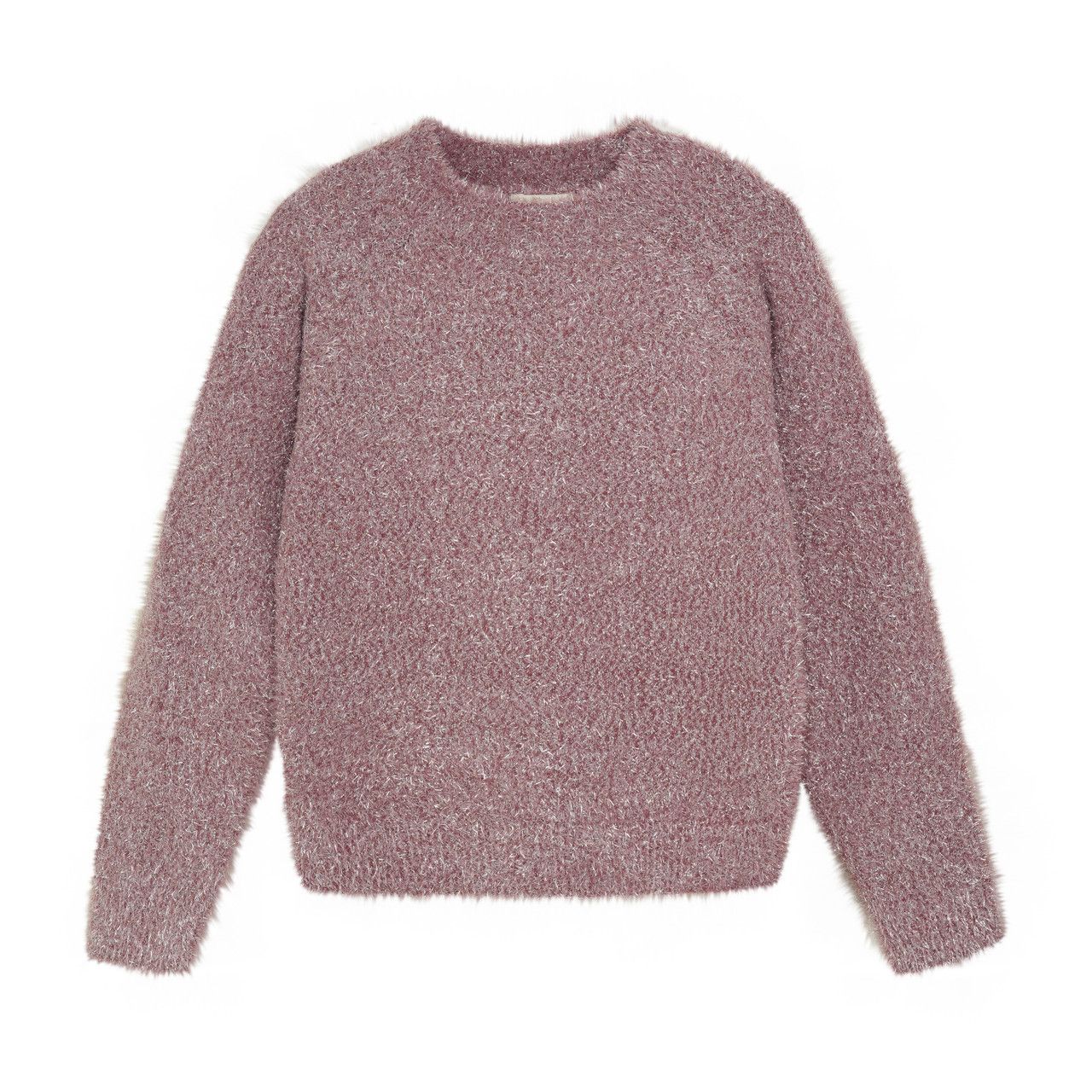 Crushed Berry Knit Glitter Pullover