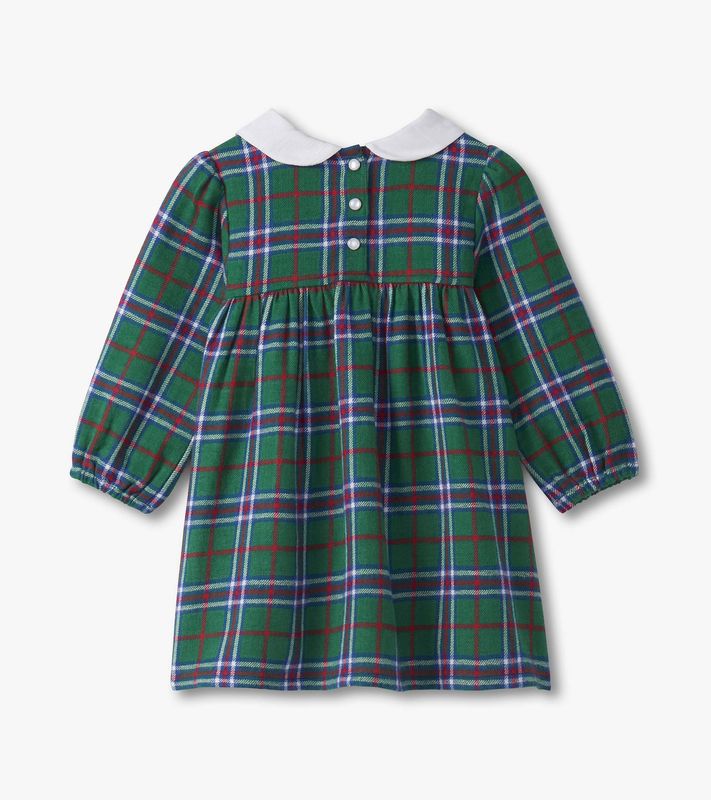Holiday Plaid Puff Sleeve Pinafore