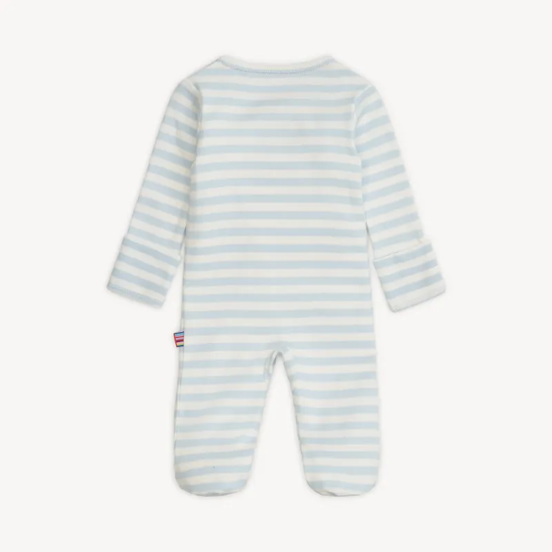 Blue Stripe Organic Cotton Footie