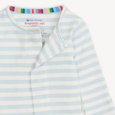 Blue Stripe Organic Cotton Footie