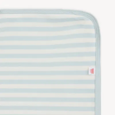 Blue Stripe Organic Cotton Baby Blanket
