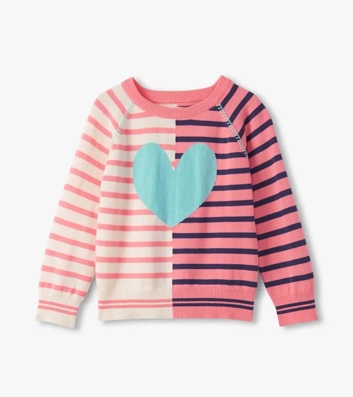 Mixed Stripes Raglan Pullover Sweater