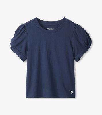 Navy Twisted Sleeve Tee