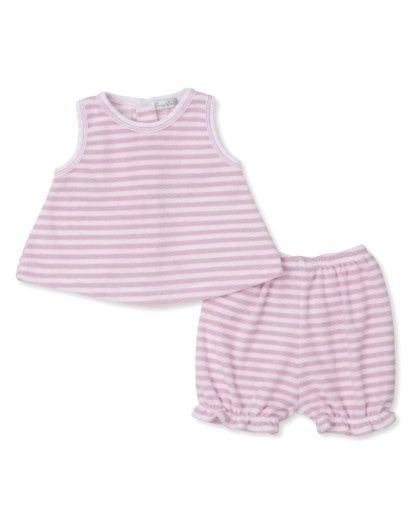 Cabana Stripes Pink Terry Sunsuit