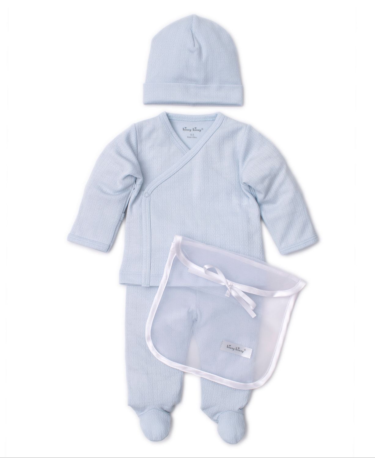 Light Blue Pointelle Footie Set