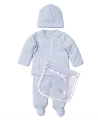 Light Blue Pointelle Footie Set