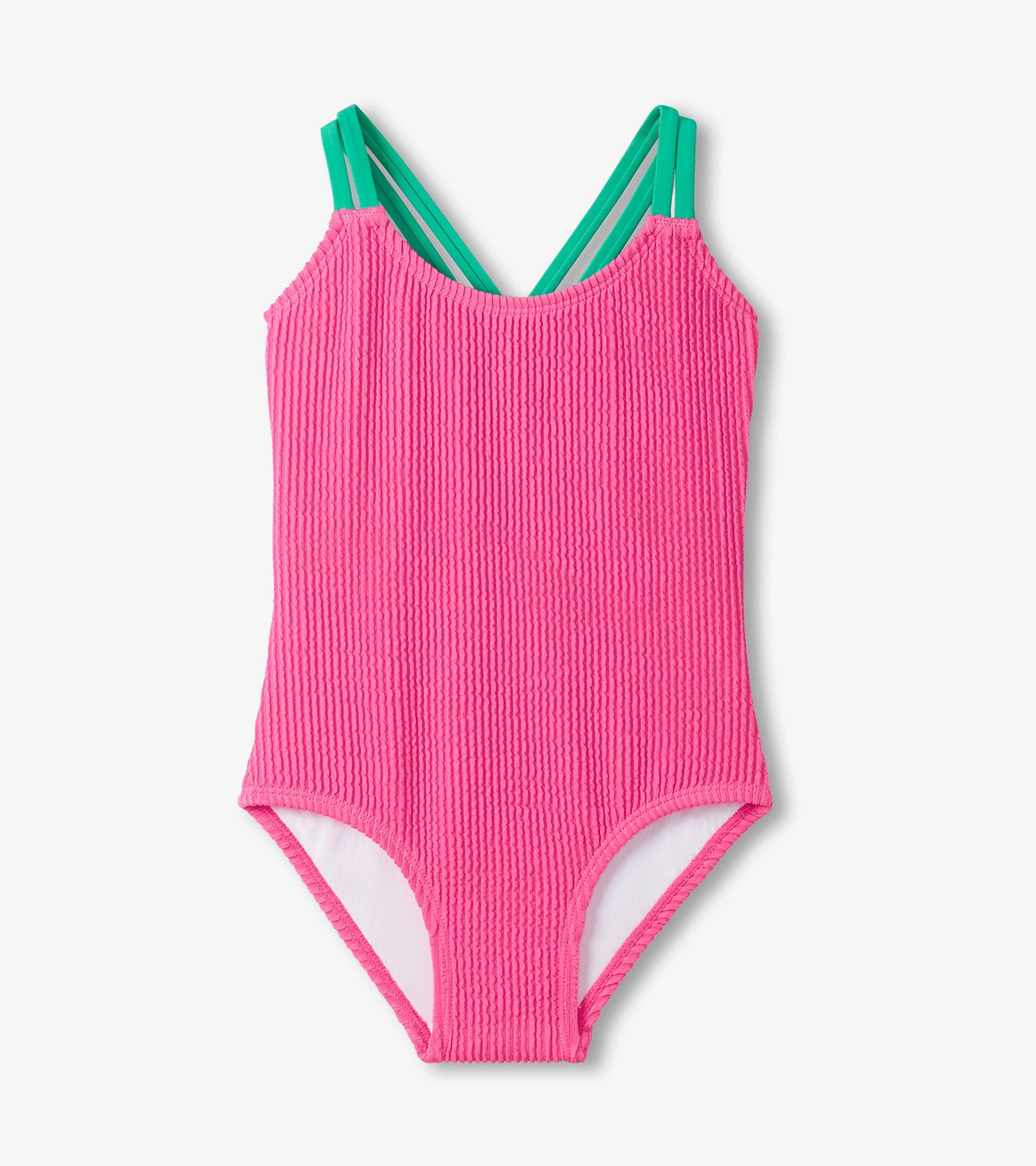 Azalea Pink Cross Strap One Piece, Size: 2Y