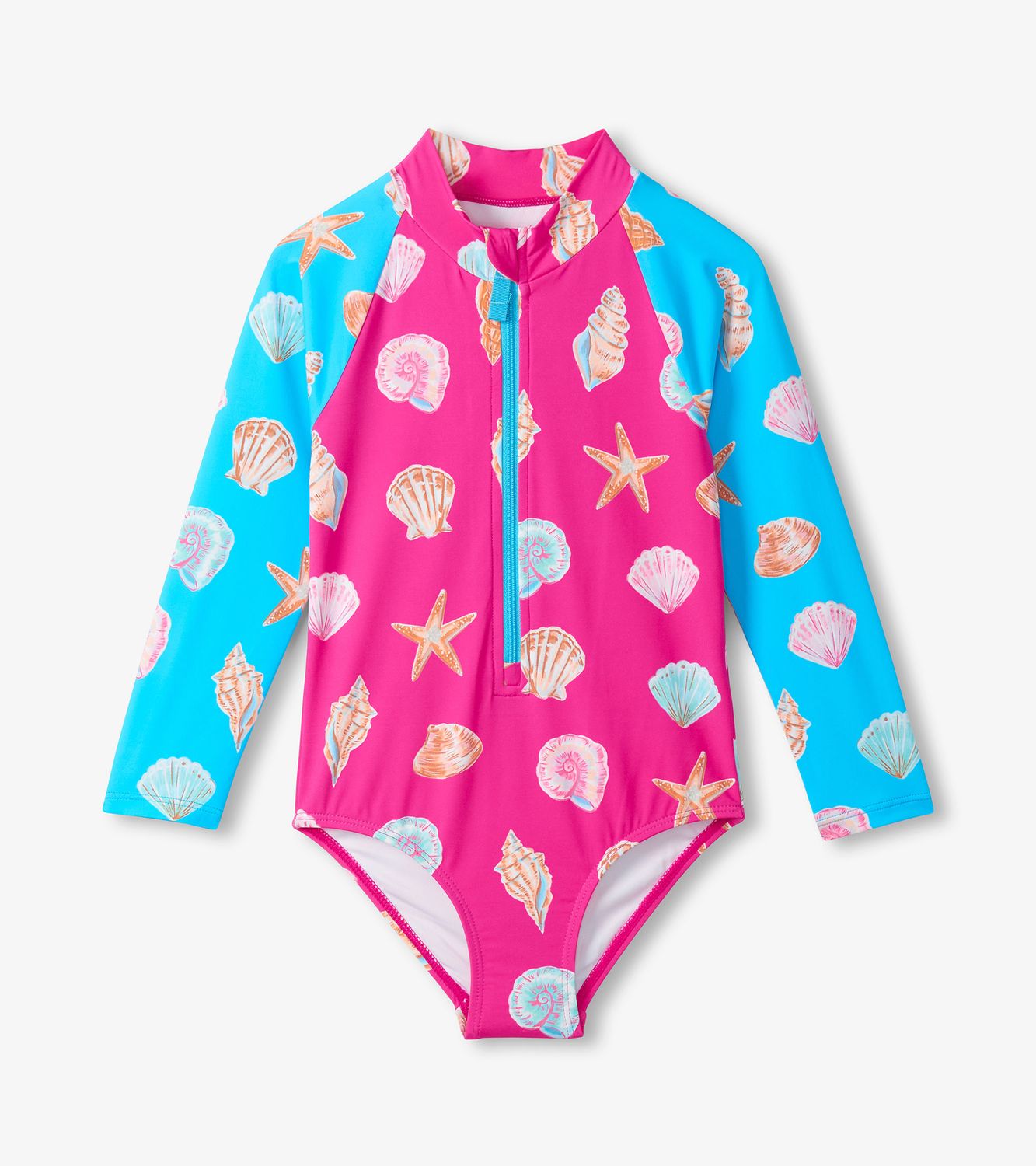 Ocean Shells Longsleeve Rashguard, Size: 2Y