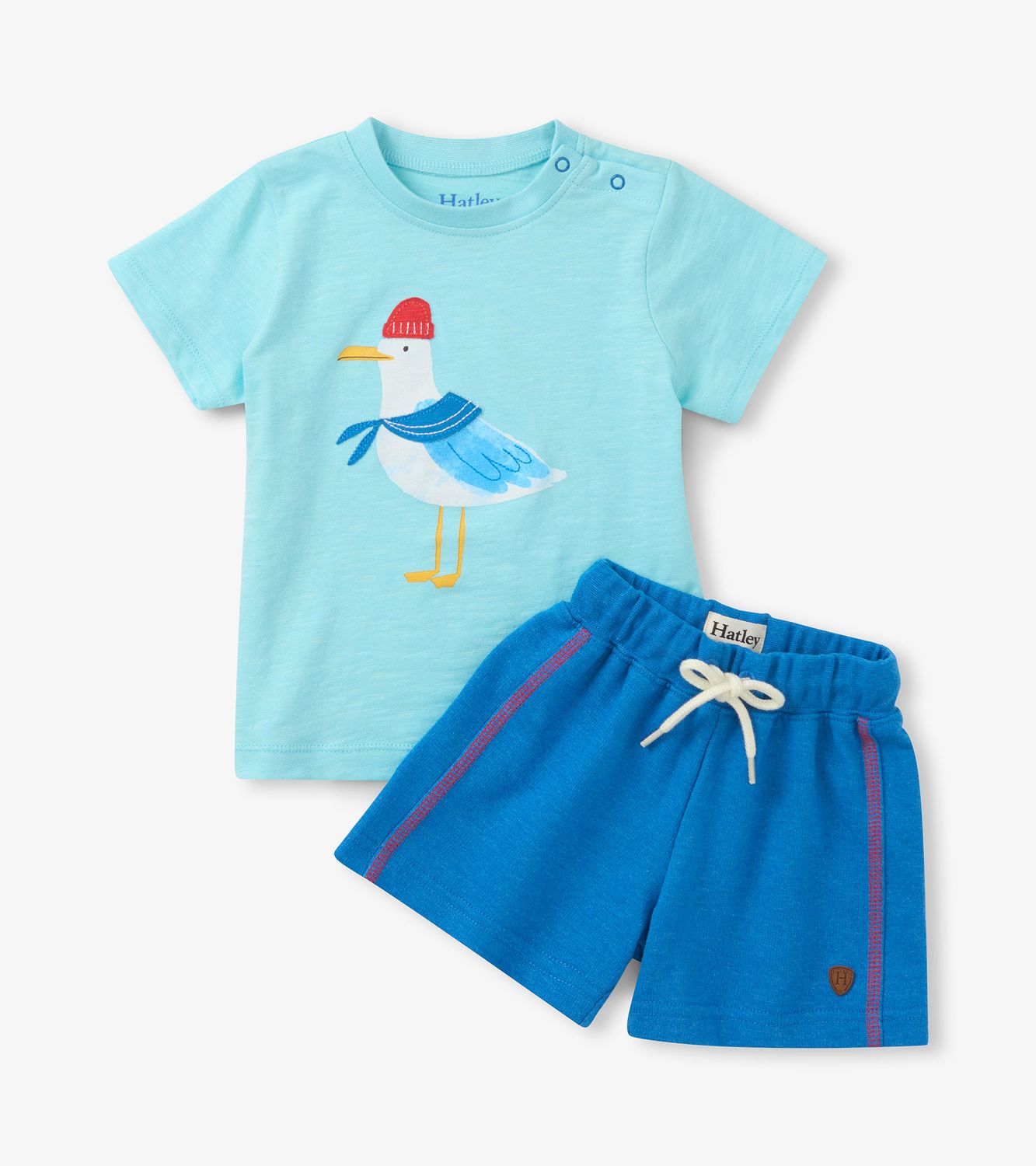 Blue Charming Seagull Tee+Short Set, Size: 3-6M