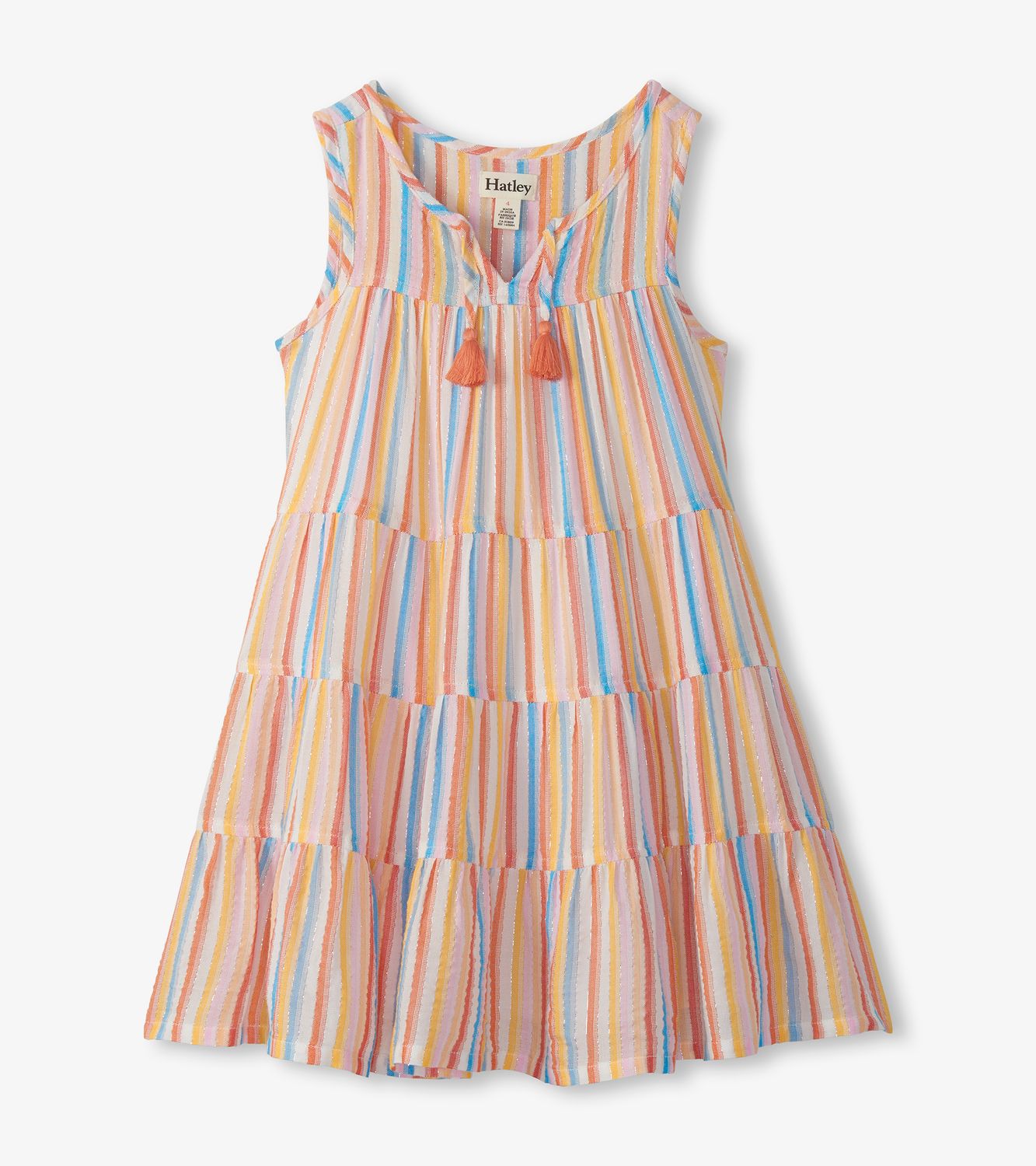 Sunny Stripes Layered Tiered Dress, Size: 2Y
