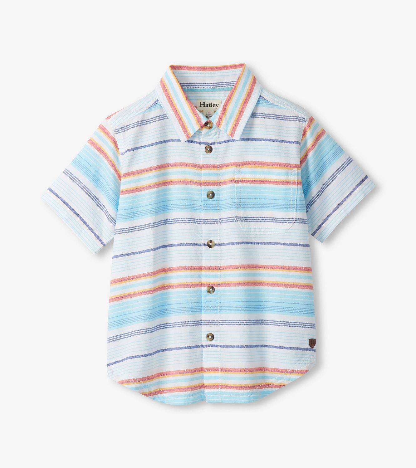 Sunset Stripes Woven Button Down, Size: 2Y